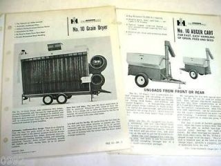International 10 Grain Dryer & 10 Auger Cart Brochures 1964