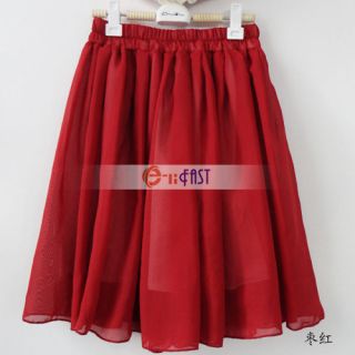 Retro high waist pleated double layer chiffon skirt Pompon Mini skirts