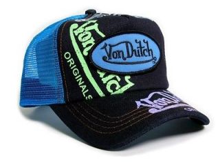 Authentic Brand New Von Dutch Denim Signature Painted Cap Hat Mesh 