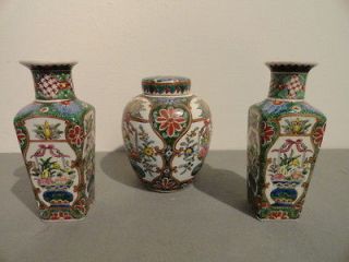 18th c style pot vases Chinese famille verte Kangxi French Samson 