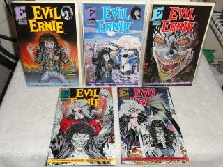 Eternity Comics EVIL ERNIE Complete Set 1 5 2 3 4 RARE 1ST LADY DEATH 