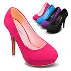 Stylish Faux Suede Womens Shoes Platforms Stilettos High Heels Pumps 