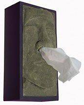 Tiki Head Tissue Box Cover   Green Face with Black Sides