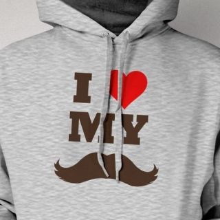   Love My Moustache Movember Funny Facial Hair Hoodie Hooded Sweat Shirt