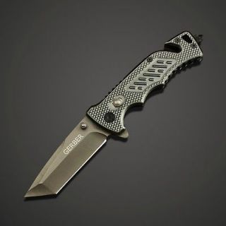 GERBER Steel Tactical Folding Pocket Knife goK54 Camping Hunter 