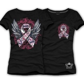   Pink Ribbon w/Wings Cancer Awareness Shirt Hope, Love & Faith