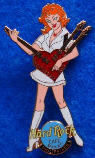   VALENTINE *STEVE VAI* TRIPLE NECK GUITAR GIRL Hard Rock Cafe PINS