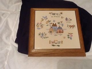   TILE TRIVET WALL PICTURE COUNTRY FARM HOT PLATE INTERNATIONAL CHINA