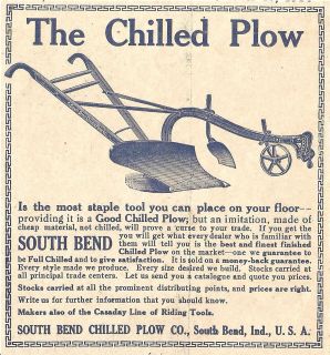 1914 SOUTH BEND CHILLED PLOW WALKING PLOW AD SOUTH BEND INDIANA