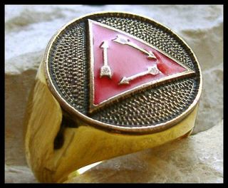 US SIZE 12.5   VIGIL OF HONOR RING TRIANGLE EAGLE BOY SCOUTS 24K GOLD 