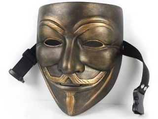   for Vendetta Anonymous Guy Fawkes Mask Halloween cosplay Bronze