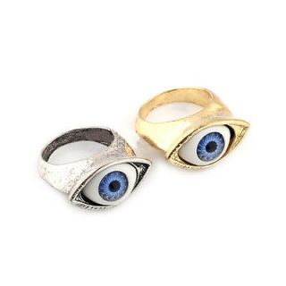   Style European Retro Stylish Eye Shape Blue Eyeball Finger Ring Punk
