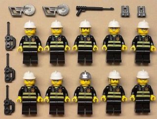   Lego Firemen Firefighter Guys CITY TOWN PEOPLE w/ Captain Fire Chief