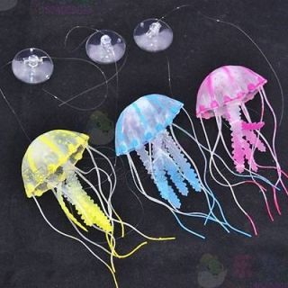 Emulation Jellyfish For Aquarium Fish Jar Tank Ornament Swim Pool Bath 