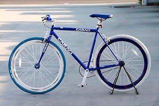 53cm mens womens blue single speed fixie fixed gear bike bicycle