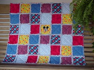   from Mickey Mouse fabric Baby/Toddler Rag Quilt Blanket~Throw Flannel