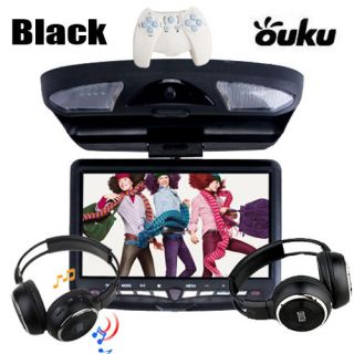 Car Roof Mount DVD Player With Game FM SD USB IR Mp3 Monitor+US 