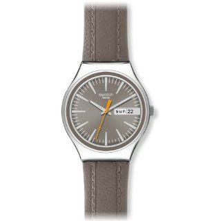   Brown Calf Skin Quartz Watch with Grey Dial Watches 