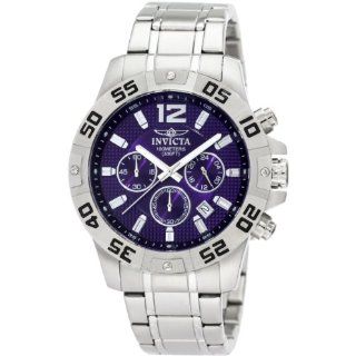 Invicta Mens 1502 Chronograph Blue Dial Stainless Steel Watch 