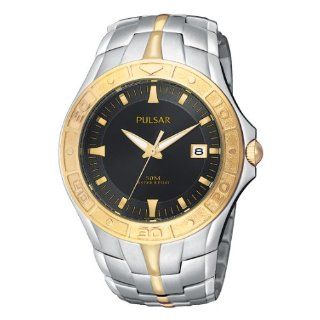 Pulsar Mens PXH634 Dress Sport Two Tone Stainless Steel Watch 