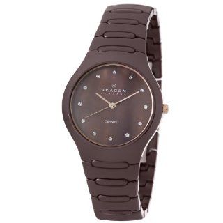 Skagen Womens 817SDXCR Ceramic Brown Ceramic Watch Watches  