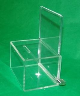 Clear Acrylic Donation Box Fund raising Box Plexiglass Lucite Charity 