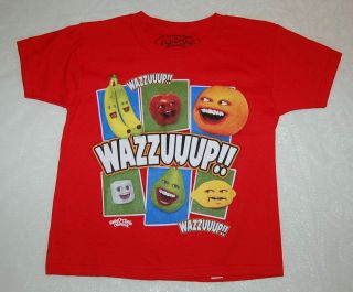 Tee Shirt BOYS Short Sleeve MAD FRUIT Annoying Orange WAZZUUUP!! XXL 