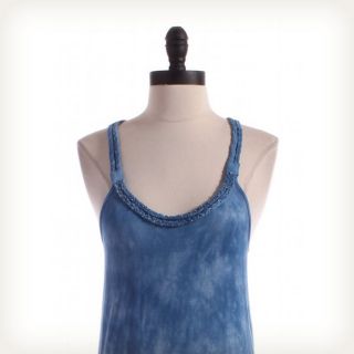 BY GUESS Marbled Tie Dye Tank Top Sz XS Blue Shirt