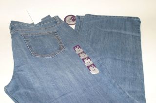 Gloria Vanderbilt GABBY Mid Rise Flare Blue Stretch Jeans 14x30 Short 
