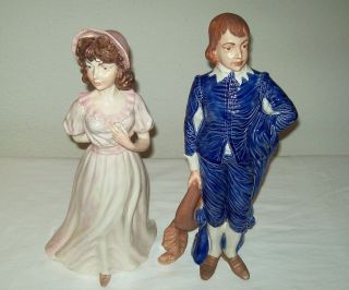 TALL 16 PINKY AND BLUE BOY FIGURINES/STATUES HOLLAND MOLD HAND 