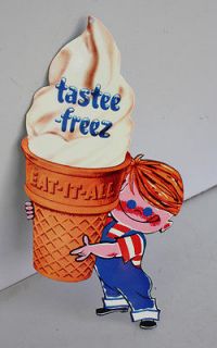 TASTEE FREEZ Ice Cream Cone Sign EAT IT ALL reissue