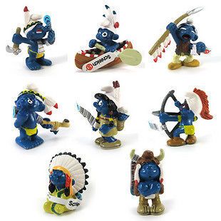 Smurfs cute toy figure special costume figures set 8 pc