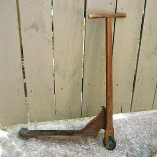 Antique French Wooden Scooter / “Trottinette”, Stamped Euréka 