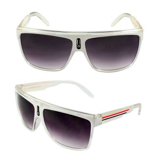    Stylish Shield Sunglasses White with Clear Design with 
