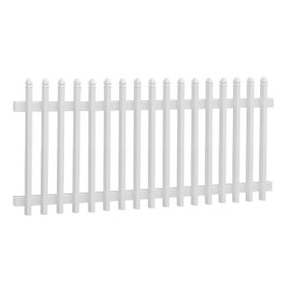 Shop FREEDOM 3 ft x 8 ft White Gothic Picket Vinyl Fence Panel at 