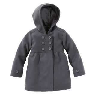 Manteau à capuche aspect drap de laine bébé et enfant fille Okaou 