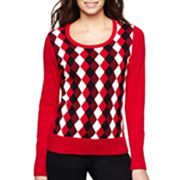 Liz Claiborne Long Sleeve Argyle Sweater