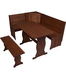 Buy Puerto Rico 3 Corner Bench Nook Dark Pine Table & Bench Set at 