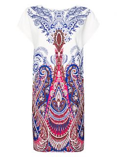 Buy Mango Floral Print Straight Cut Dress, Off White online at 