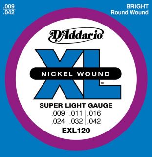 Addario EXL120 Nickel Super Light Electric Guitar Strings Single 