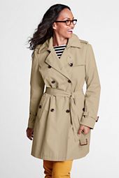 Womens Modern Double Breasted Rain Trench Coat
