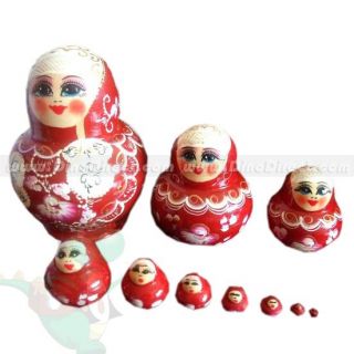 Wholesale Funny Basswood Russian Matryoshka Nesting Dolls Toys 10 Pcs 