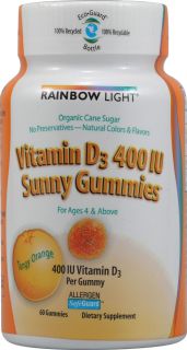 Rainbow Light Vitamin D3 Sunny Gummies™ Tangy Orange    400 IU   60 