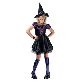 Purple Stripe Witch Pre Teen Girls Costume   Size 14 16  Meijer