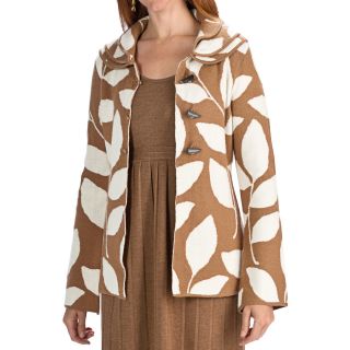 Neve Valerie Boiled Wool Jacket   Leaf Print (For Women) in Vicuna
