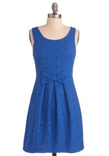 Just for Blue Dress   Short, Blue, Floral, Bows, Eyelet, Tank top (2 