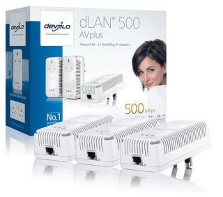 DEVOLO dLAN 500 AVplus 500 Mbps HomePlug AV Powerline Adapter Kit 