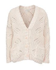 Candy Pink (Pink) Cream Chunky Knitted Cardigan  265578371  New Look