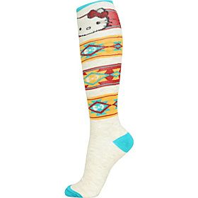 Hello Kitty Southwestern Socks Tan with Colored Details