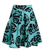 Turquoise (Blue) Red Label Turquoise Floral Skater Skirt  262984348 